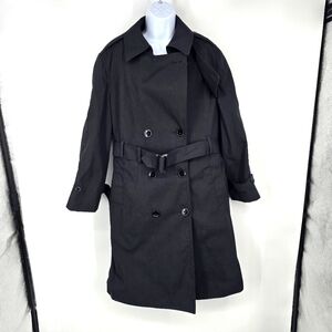 US Army Garrison Collection Women's Black All Weather Trench Coat Jacket 14S DL